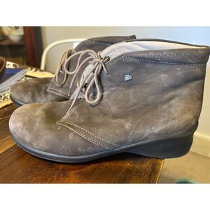 Finn Comfort High Top Ankle Boots Brown Suede Womans  Size 4UK 6US